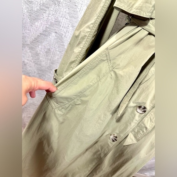 we the free eastwick oversized olive trench coat size L - Picture 11 of 16